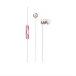 Urbeats rose gold and white head phones